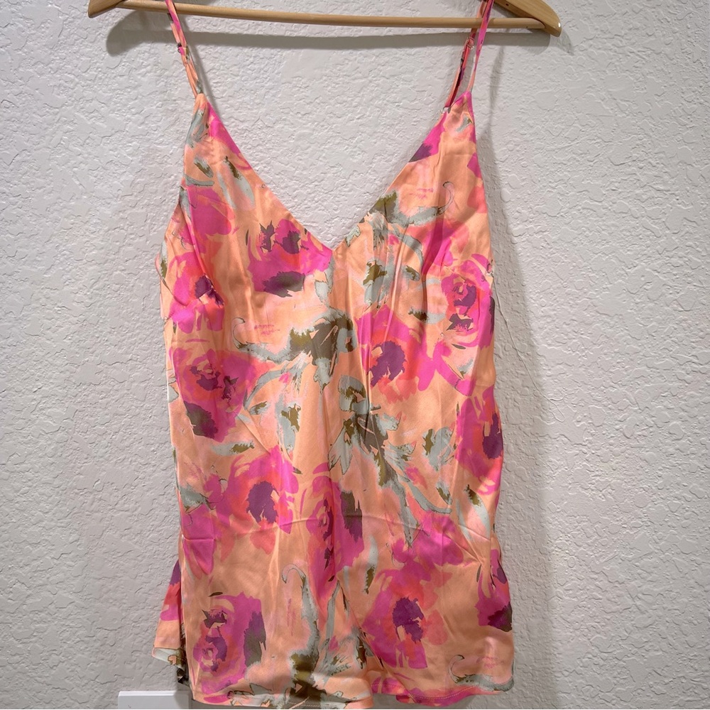 Chloe Kristyn Floral Satin Cami Size Medium
